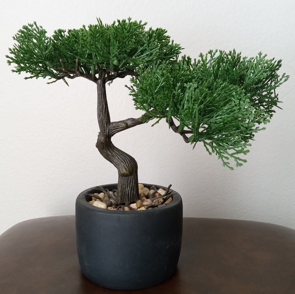 Artificial Bonsai Tree in Black Pot